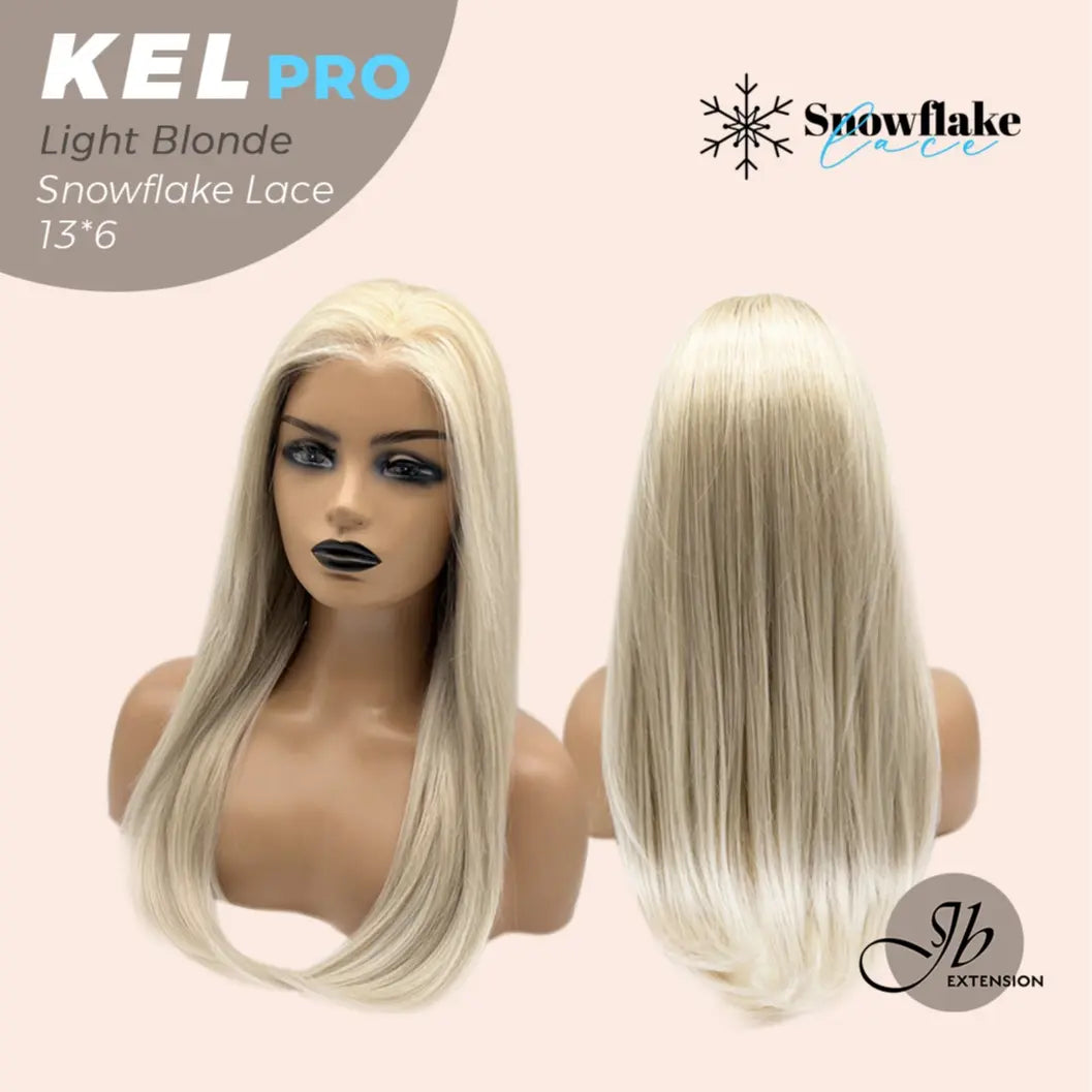 JBEXTENSION 22 Inches Hazelnut Blonde Highlight Pre-Cut 13X6 Free Part Snowflake Lace Frontlace Glueless Wig KEL PRO【BENDY EAR TABS】