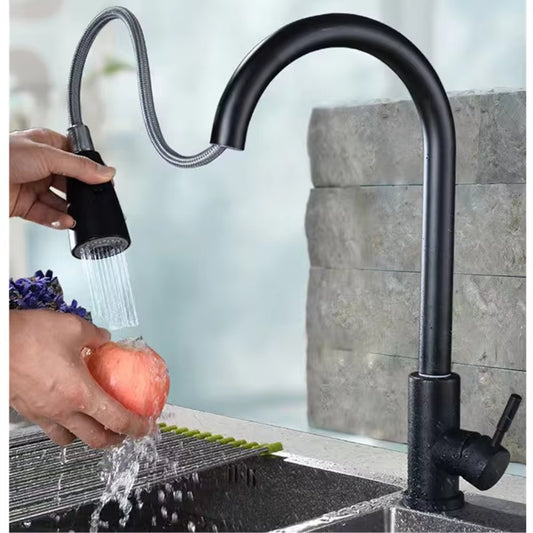 Black Kitchen Faucet Pull Out Brushed Nickle Stainless Steel Kitchen Mixed Tap Kitchen Sink Tap