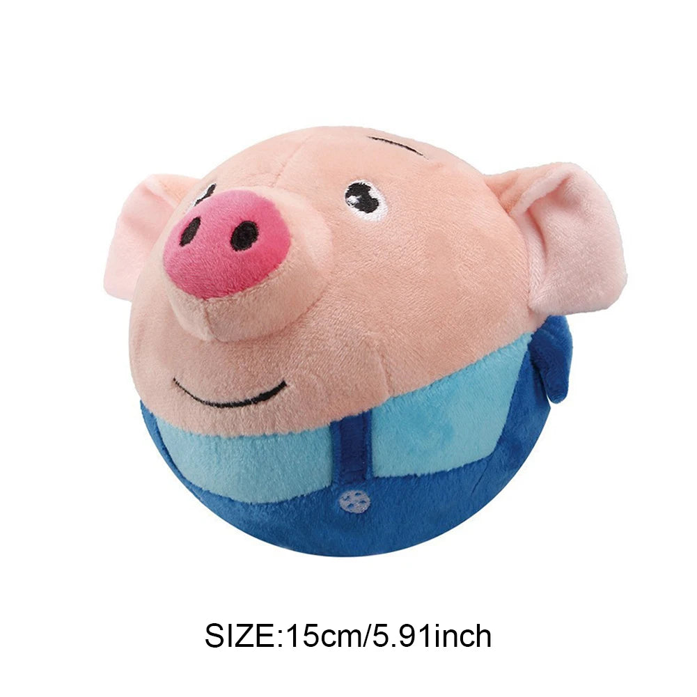 Electronic Pet Dog Toy Plush Doll Ball Talking Pet Bouncing Jump Ball Active Moving Pet Plush Toy Bite Resistant Interactive Toy
