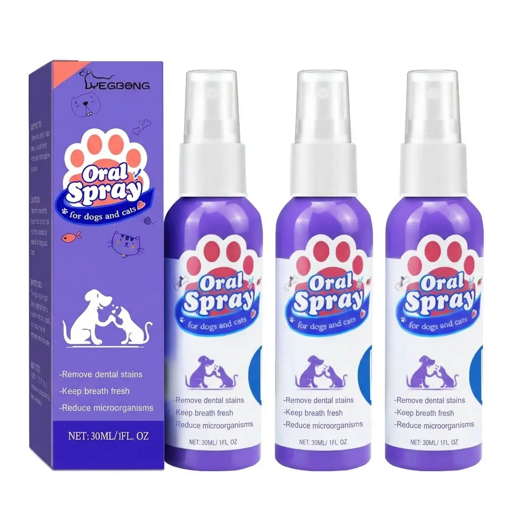 Yegbong Cat & Dog Dental Cleaning Spray — Removes Tartar Stains, Freshens Breath, Pet Oral Care Spray
