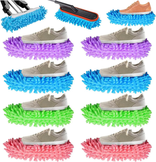 Chenille Dust Mop Slippers Home Floor Cleaning Mopping Shoes Water Uptake Foot Socks Mop Caps Multifunction Cleaning Shoes New