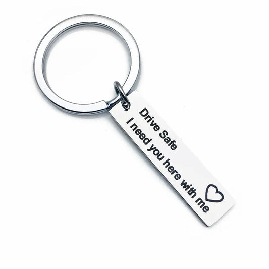 Stainless Steel Drive Safe Hand I Love You Car Motorcycle Wing Metal Fashion Popular Keychain Family Key Ring Popular Small Gift