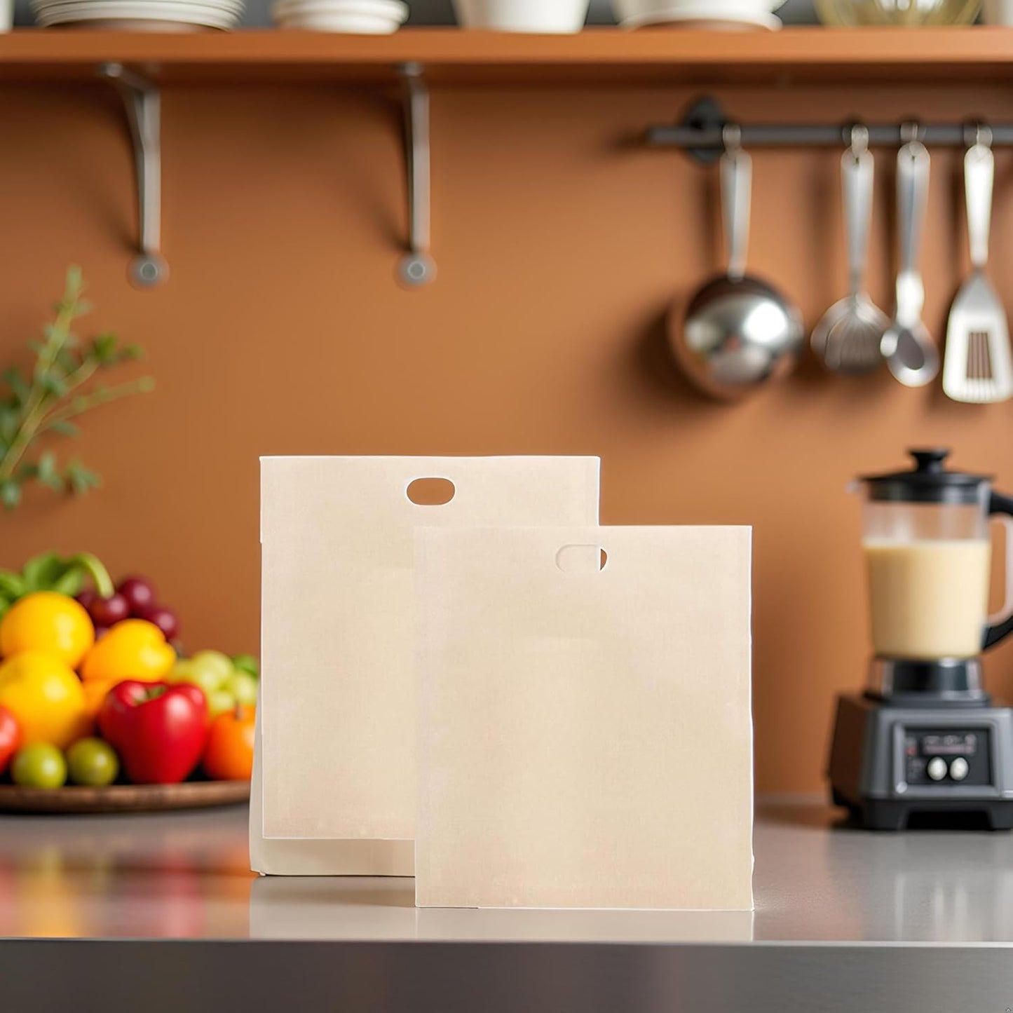 2 Pcs Yellow Toaster Bags for Grilled Cheese Sandwiches Baked Toast Food Bags Made Easy Reusable Size 16 * 18Cm Comfortable and Environmentally Toaster Oven Cookware