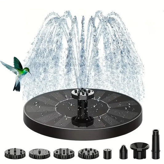 Solar Bird Bath Fountain with 6 Nozzles,Solar Fountain Pump for Bird Bath with Brackets,Solar Powered Floating Water Fountain Pump for Bird Bath,Ponds,Garden,Fish Tank and Outdoor.