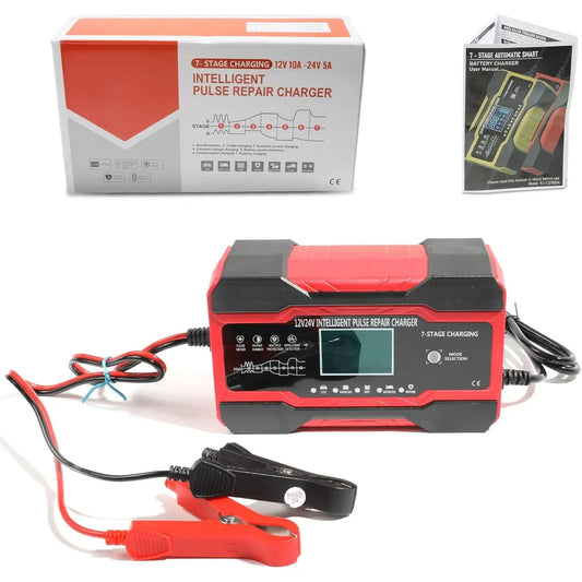 8-Amp Charger,12V and 24V Fully Automatic Charger, Desulfator with Temperature, Trickle Charger for Lawn Mower Boat