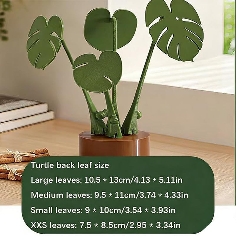 Monstera Coaster Set of 4, Magnetic Non-Slip Turtle Leaf Coasters, Waterproof Reusable Tropical Plant Coasters for Home Desk Dining Decor, Christmas Thanksgiving (Have a Basin)