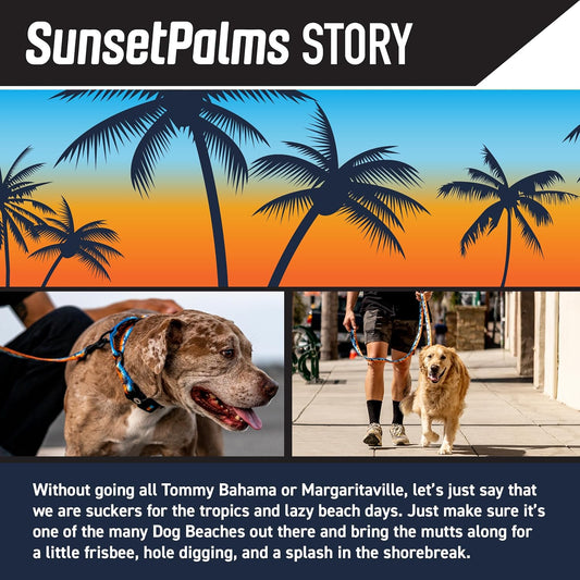 Wolfgang Heavy Duty, Adjustable Dog Collar with Quick Release Nylon Buckle for Walking & Training, Sunsetpalms Print, Medium