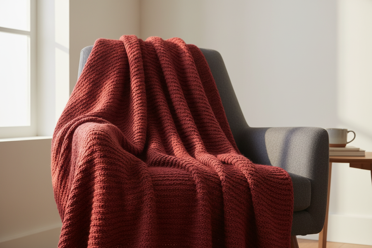 Christmas Decor Red Throw Blanket for Couch, Boho Bed Throws for Foot of Bed, Decorative Red Throws for Sofa Living Room, 50"X60"