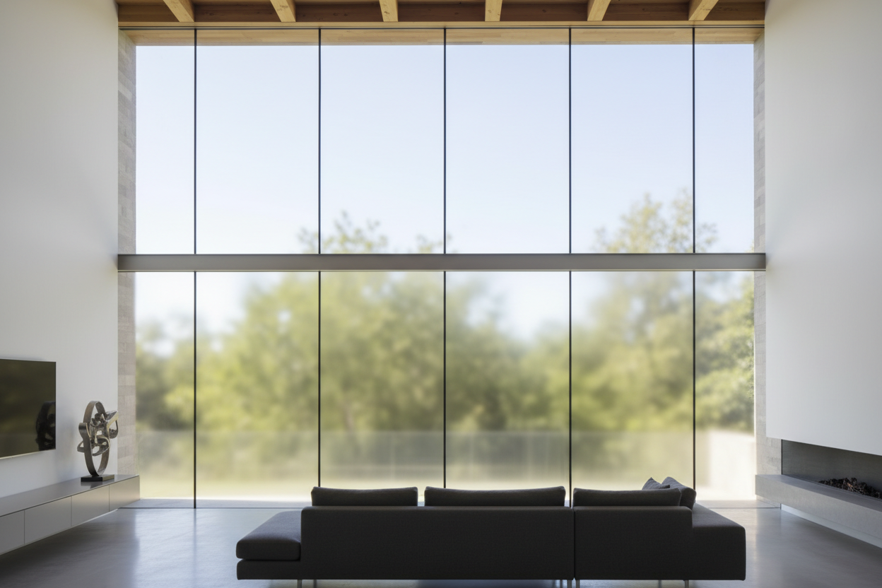Privacy Window Film One Way Mirror anti UV Heat Control for Static Cling Easy Install UV Sun Blocking Black 19.6 Inch X6.5 Feet Decorative - Sun Shade Film
