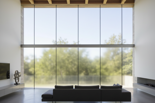 Daytime Privacy Window Film One Way Mirror anti UV Heat Control for Home Office Static Cling Easy Install UV Sun Blocking Black 19.6 Inch X6.5 Feet Decorative - Sun Shade Film