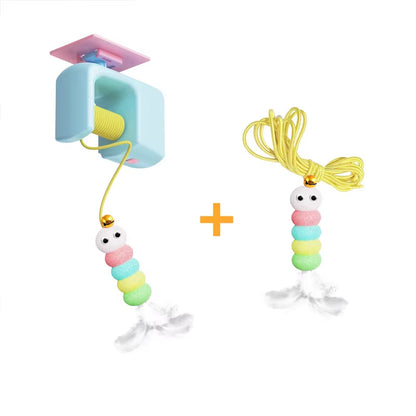 Pet Stress Relief Toys for Cats, Rechargeable Interactive Hanging Door Cat Toy, Automatic Electric Flying Bird Cat Toy for Hunt