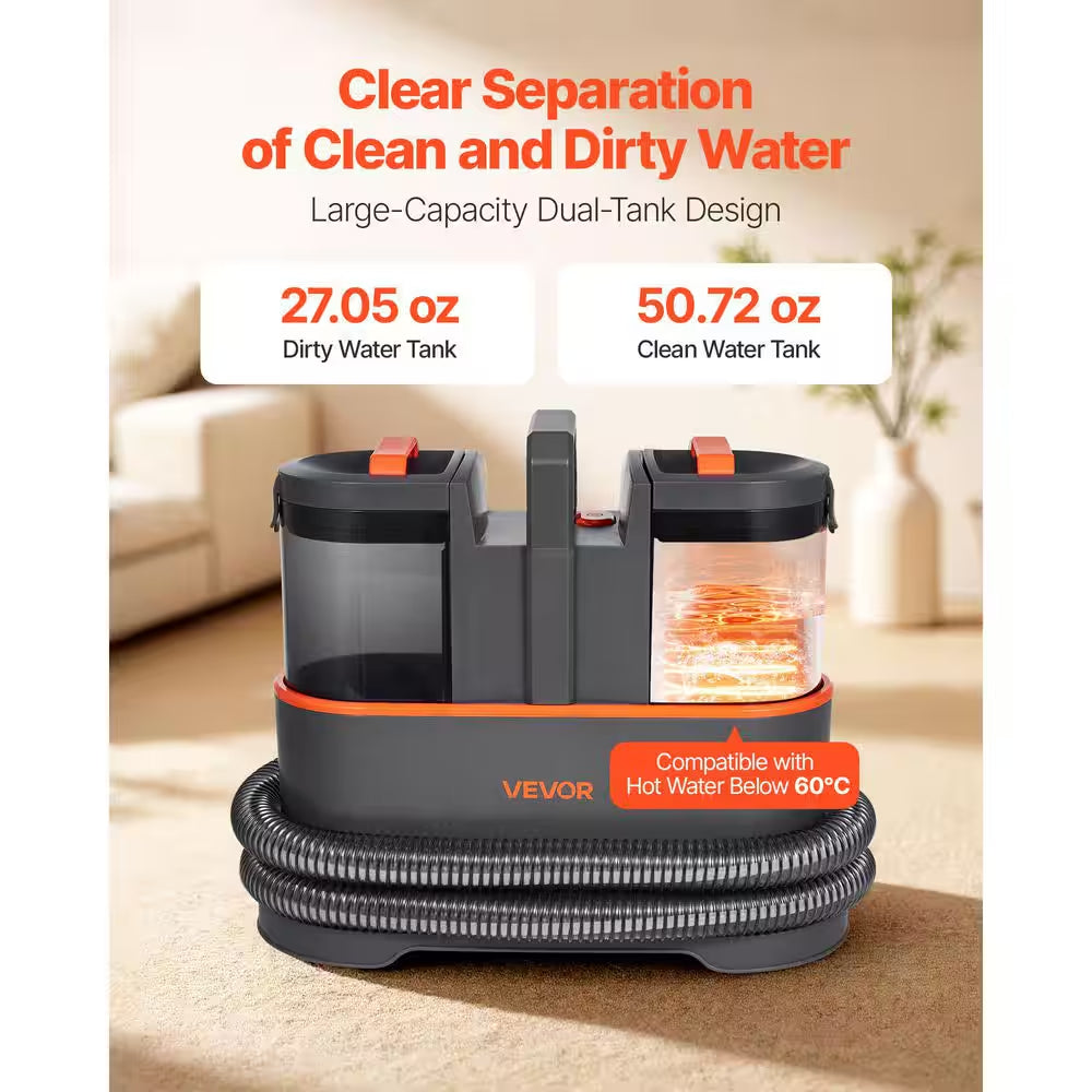 Carpet Cleaner Machine, 50.72 Oz. Clean Water Tank & 27.05 Oz. Dirty Water Tank, Portable Upholstery Shampooer Corded
