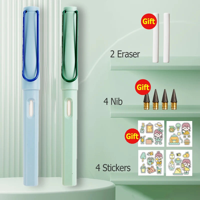 HB Eternal Pencil Set Mechanical Pencil Super Cheap No Need to Sharpen Easy to Wipe DIY Kawaii Korean Stationery School Supplies