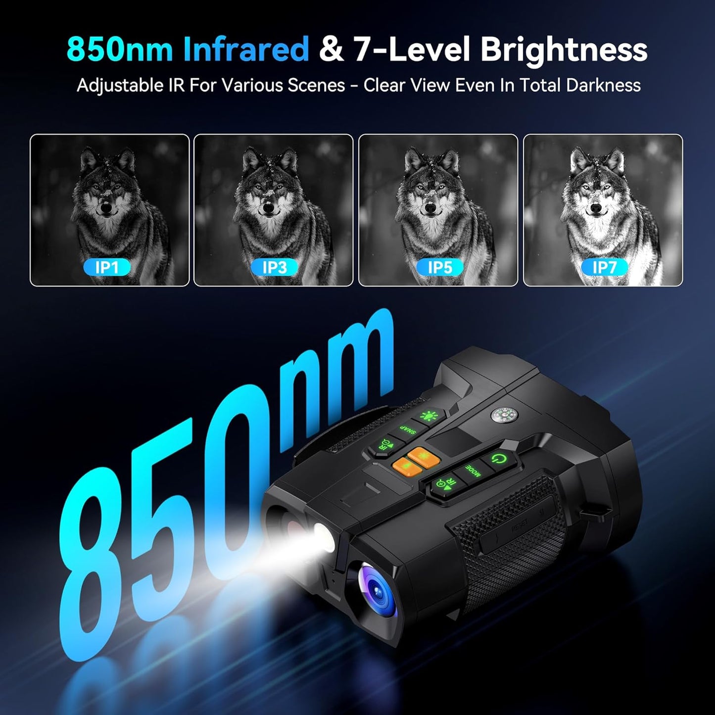 4K Night Vision Goggles for Adults: 4.5" HD Large Screen Digital Night Vision Device with 5000Mah Battery - Outdoor Exploration & Camping Gear Gifts for Men Husband