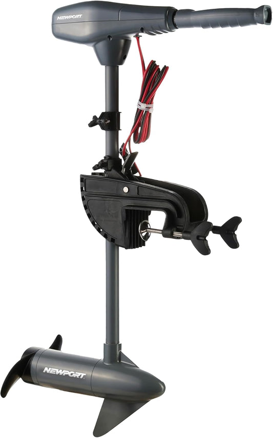 Newport Kayak Series 55Lb Thrust Transom Mounted Saltwater Electric Trolling Motor W/Led Battery Indicator (24" Shaft)
