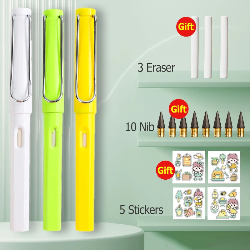 HB Eternal Pencil Set Mechanical Pencil Super Cheap No Need to Sharpen Easy to Wipe DIY Kawaii Korean Stationery School Supplies