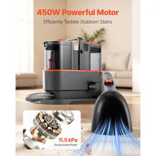 Carpet Cleaner Machine, 50.72 Oz. Clean Water Tank & 27.05 Oz. Dirty Water Tank, Portable Upholstery Shampooer Corded