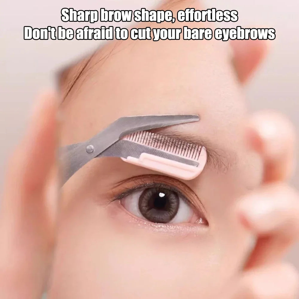 Eyebrow Trimmer Scissor Beauty Products for Women Eyebrow Scissors with Comb Stainless Steel Makeup Tools Beauty Scissors