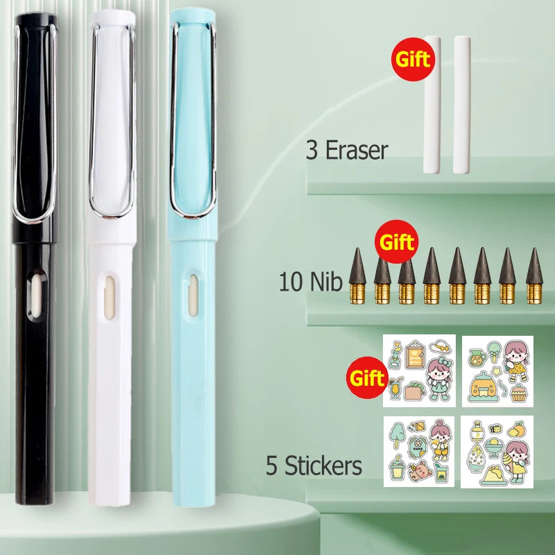 HB Eternal Pencil Set Mechanical Pencil Super Cheap No Need to Sharpen Easy to Wipe DIY Kawaii Korean Stationery School Supplies