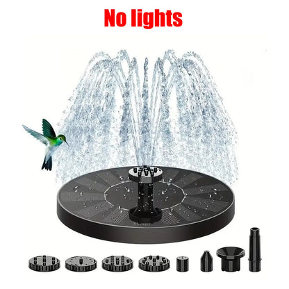 Solar Bird Bath Fountain with 6 Nozzles,Solar Fountain Pump for Bird Bath with Brackets,Solar Powered Floating Water Fountain Pump for Bird Bath,Ponds,Garden,Fish Tank and Outdoor.