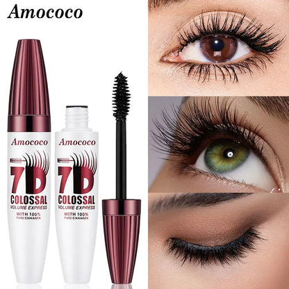 7D Waterproof Volume Mascara Long Lasting Natural Curling Lashes for Professional Eye Makeup Made for Women and Girls 3Pcs*Eyelash
