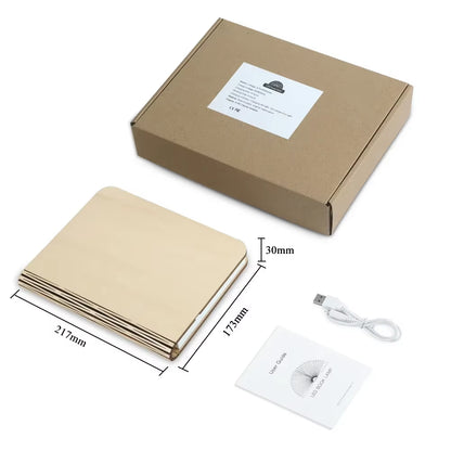 3D Wooden Foldable LED Book Night Light 3 / 5 Lighting Colors 5V USB Rechargeable Magnetic Desk Table Lamp Bedroom Bedside Decor