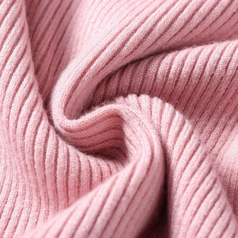 Casual Soft Polo-Neck Jumper New Autumn Winter Women Knitted Turtleneck Sweater Fashion Slim Elasticity Solid Ribbed Pullovers