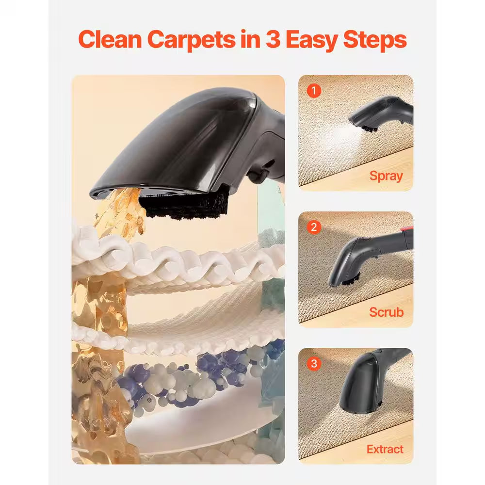 Carpet Cleaner Machine, 50.72 Oz. Clean Water Tank & 27.05 Oz. Dirty Water Tank, Portable Upholstery Shampooer Corded