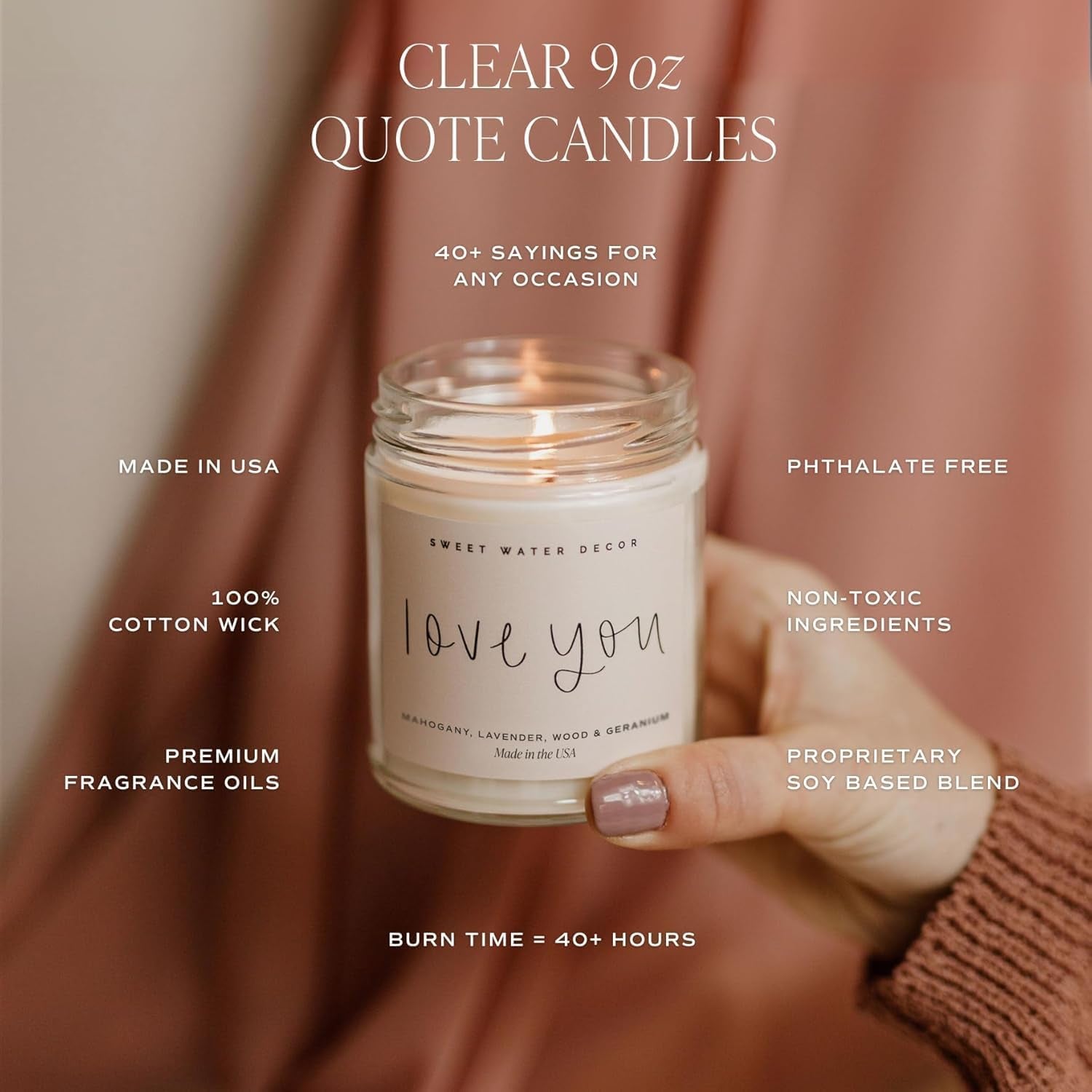 You'Re the Best Candle | Tropical Fruit and Sugared Orange, Summer Scented Soy Wax Candle for Home | 9Oz Clear Jar, 40 Hour Burn Time, Made in the USA