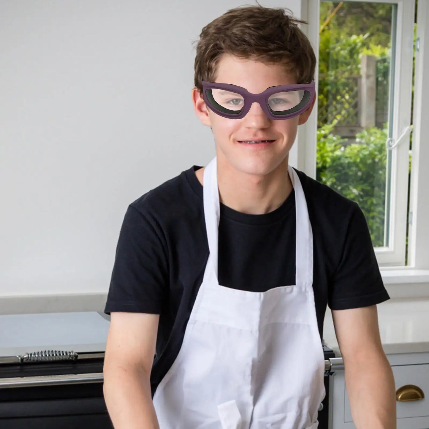 Anti-Crying Onion Goggles No-Tear Eye Protection for Kitchen Cooking with Anti-Fog Lens Universal Fit over Prescription Glasses