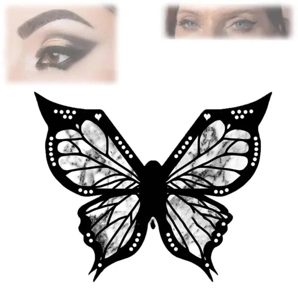 6 in 1 Crease Line Kit Stencil Eyeliner Template to Delineate Eyes Women Eyeshadow Cut Crease Silicone Eye Makeup Stencils Black