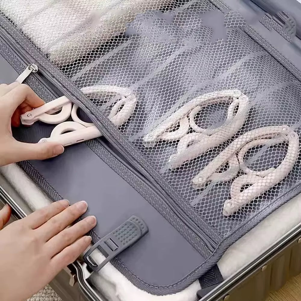 ABS Folding Clothes Hanger Ultra Light Travel Portable Clothes Hanger anti Slip Load-Bearing Strong Home and Outdoor Essential