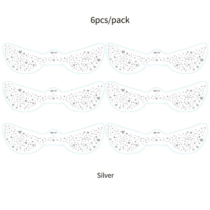 6Pcs Fake Freckle Stickers for Women Waterproof Golden Silver Glitter Temporary Tattoos for Face Makeup Holiday Music Party