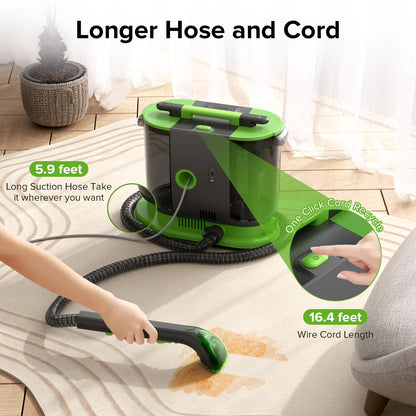 Portable Carpet Shampooer,Upholstery Cleaner,14Kpa Strong Suction Carpet Cleaner Machine,500W Powerful Motor