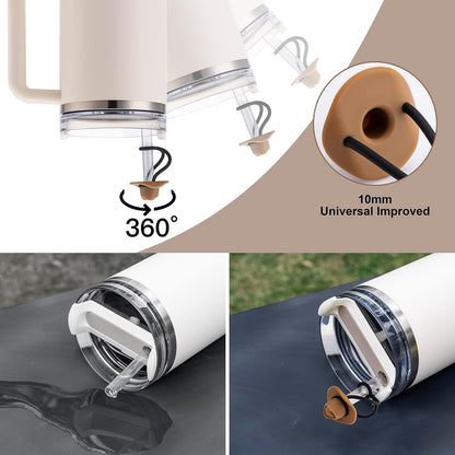 Straw Cover Cap for Stanley Cup 30 40 Oz, Silicone Straw Toppers Cowboy Hat, Tumbler Cup Accessories for 10Mm 0.4In Straws Cute Gifts Ornaments for Women