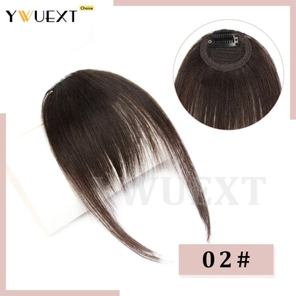 Clip in Human Hair Bangs Straight Hair Piece Machine Remy French Bangs for Women Easy to Wear and Remove Hairpiece Thin Hair