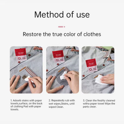Clothes Stain Removal Wet Wipes No Washing Cleaning Dirt and Oil Removal Wipes Small White Shoes Jacket Dirt Removal Wet Wipes
