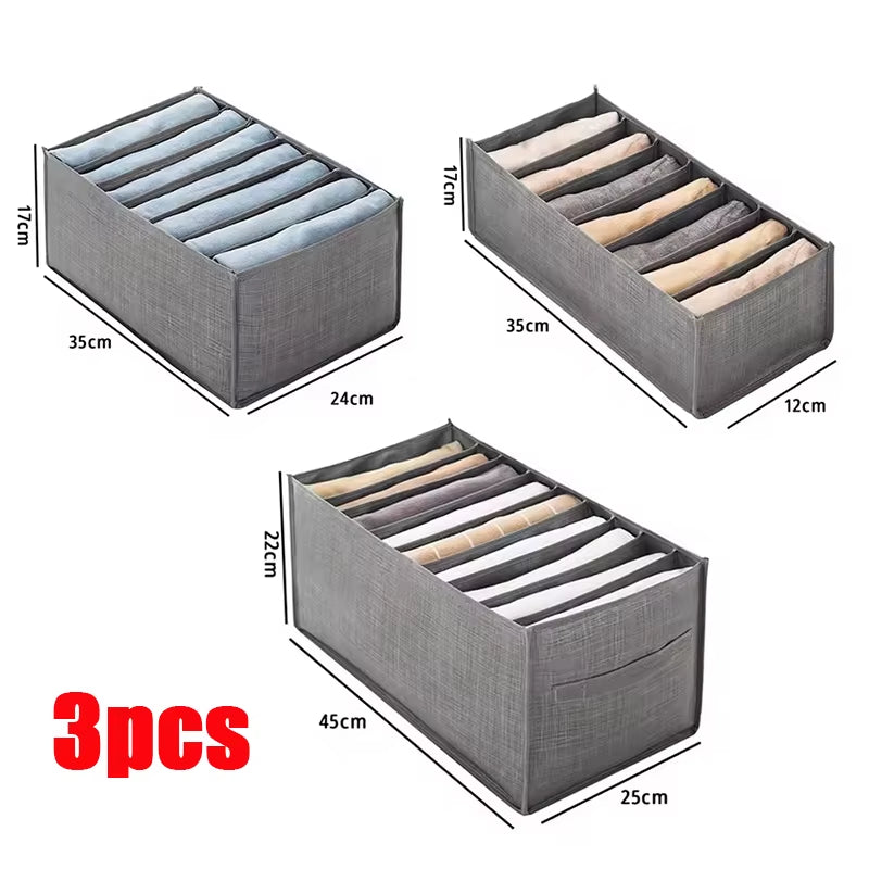Clothes Organizer Trousers Clothing Jeans Storage Box Wardrobe Closet Organization Underwear Bra Socks Compartment Box Cabinet