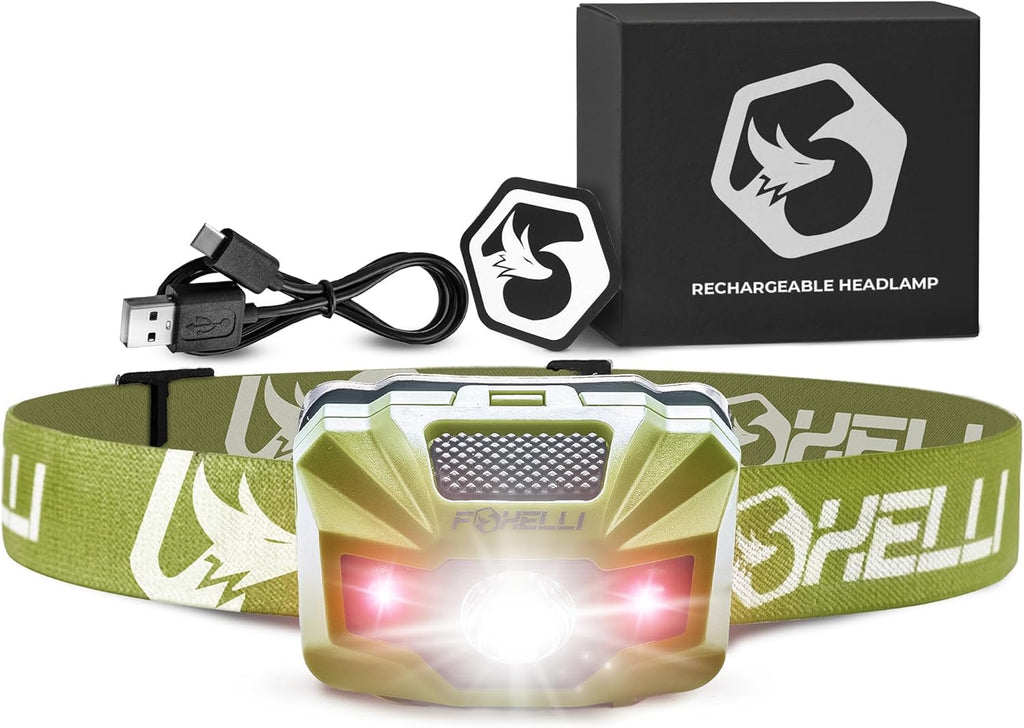 USB‑C Rechargeable LED Headlamp – Ultra‑Light 2.4 Oz & Bright 180 Lumens – Red/White Light, 5 Modes, IPX5 Waterproof, 40 H Runtime for Trail Running, Camping, Hiking