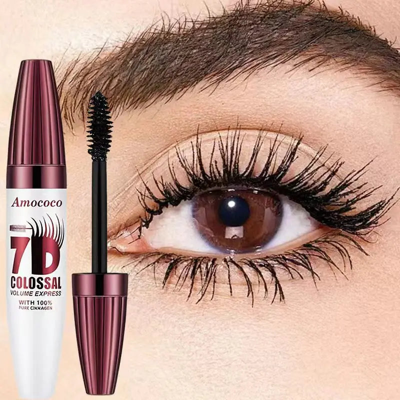 7D Waterproof Volume Mascara Long Lasting Natural Curling Lashes for Professional Eye Makeup Made for Women and Girls 3Pcs*Eyelash