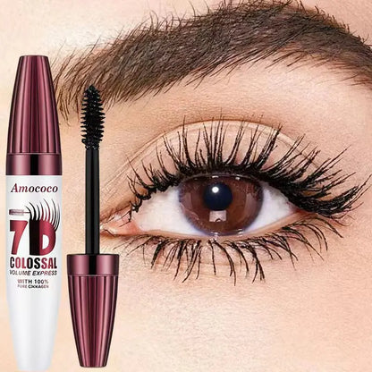 7D Waterproof Volume Mascara Long Lasting Natural Curling Lashes for Professional Eye Makeup Made for Women and Girls 3Pcs*Eyelash