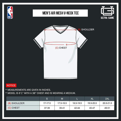 Men'S NBA Official Jersey V-Neck Mesh Short Sleeve Tee Shirt