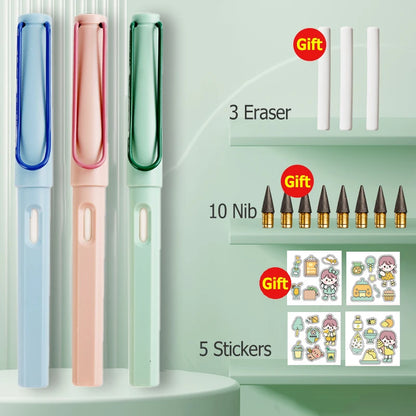 HB Eternal Pencil Set Mechanical Pencil Super Cheap No Need to Sharpen Easy to Wipe DIY Kawaii Korean Stationery School Supplies
