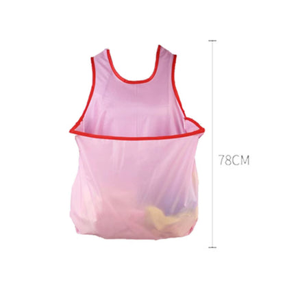 Sleeveless Laundry Apron Women Gifts Portable Cross Design Comfortable Drying Clothes Organizer Waterproof Bib