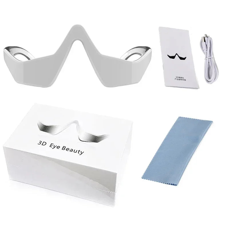 3D Red Light EMS Eye Massager Eyecare Glasses Dark Circles Puffiness Wrinkles Reduction Eye Fatigue Relaxing Beauty Care Device