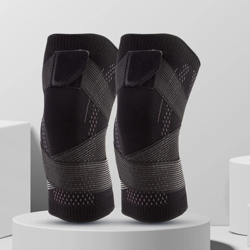 1 Pair Sports Kneepad Men Women Pressurized Elastic Knee Pads Support Fitness Gear Basketball Volleyball Brace Protector Bandage