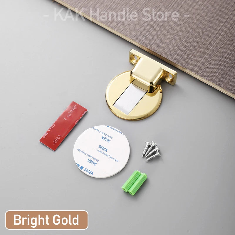 Non-Punch Magnetic Door Stopper Hidden Doorstop Door Holder Zinc Alloy Wall Protector Wind-Proof Stop Door Hardware