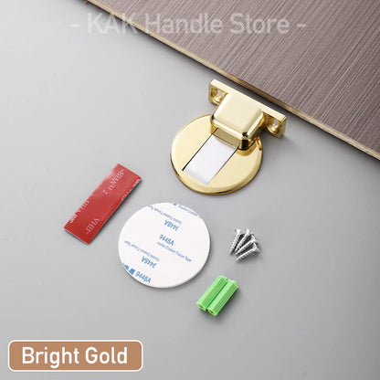 Non-Punch Magnetic Door Stopper Hidden Doorstop Door Holder Zinc Alloy Wall Protector Wind-Proof Stop Door Hardware