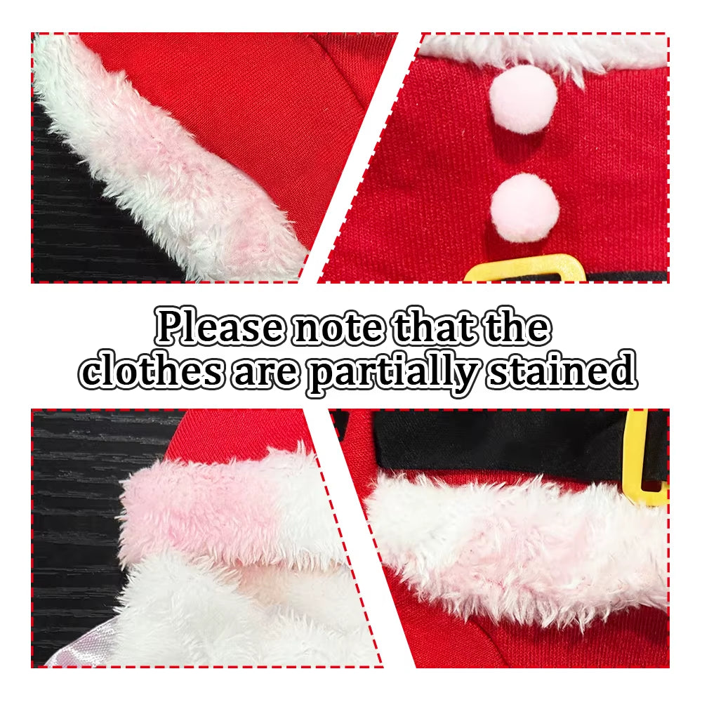 Christmas Cat Costumes Funny Santa Claus Clothes for Small Cats Dogs Xmas New Year Pet Cat Clothing Winter Kitty Kitten Outfits