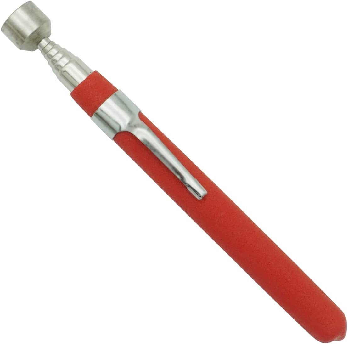 Telescopic Magnetic Pickup Tool,5Lb Magnet Stick,24" Extendable Magnet with Pocket Clip